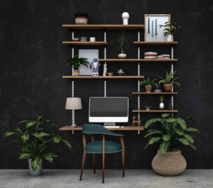 shelving inspiration for decorating a model apartment and showing how to do model apartment storage.