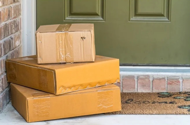 packages on front doorstep