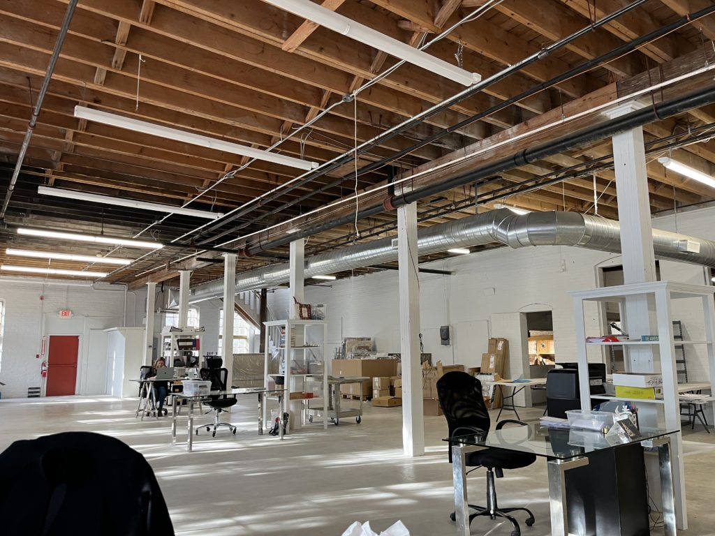 Image of workspace in new Model55 Warehouse
