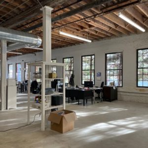 image of desk space in new warehouse