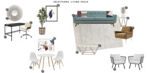 Image of living space design selections for the Herndon apartment