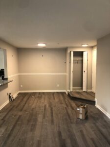 Image of living room pre assembly and Manassas Apartment Design Feature