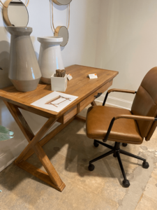 Image of cognac office chair from High Point Market