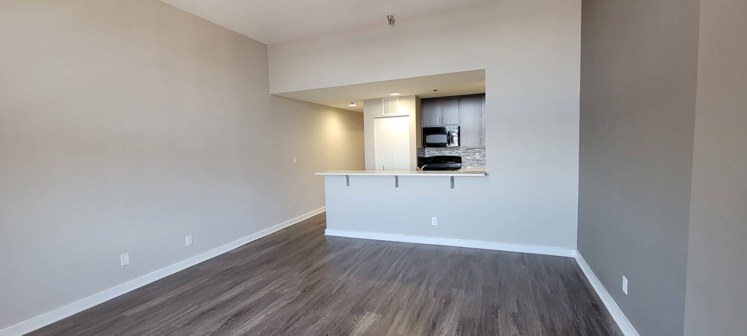 Kitchen and living space at the Cosmopolitan